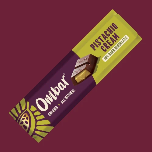 Ombar Pistachio Cream Filled Chocolate Bar 42g