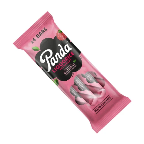 Panda Soft Raspberry Liquorice 4 Bar Pack 32g