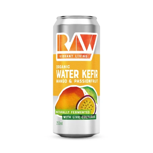 Raw Vibrant Living Water Kefir Mango and Passionfruit (12 * 250ml)(Org)