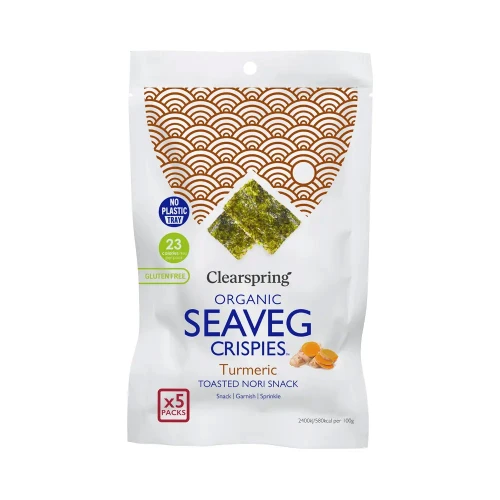 Clearspring Seaveg Crispies Multipack - Turmeric (trayless) 6 x 20g