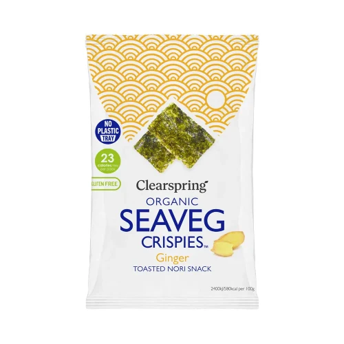 Clearspring Seaveg Crispies Single Pack - Ginger (trayless) 20 x 4g