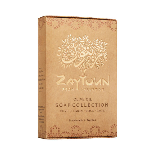 Zaytoun Olive Oil Soap Collection - Olive Oil Lemon Rose & Sage 6x4x100g