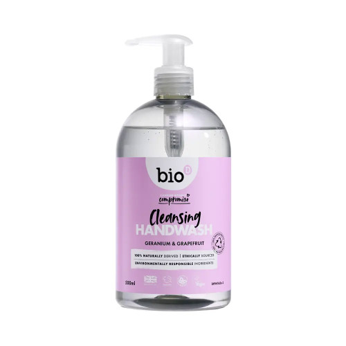 Bio-D Handwash Sanitising - Geranium & Grapefruit 6 * 500ml