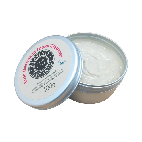 Heavenly Organics Skin Care Rose Geranium Facial Cleanser 100g