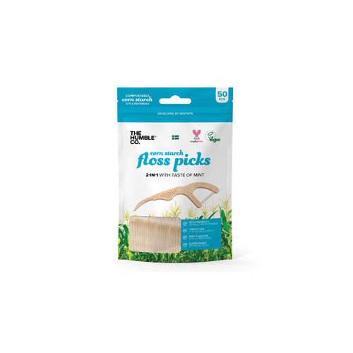 The Humble Co Corn Starch Floss Picks Taste of Mint