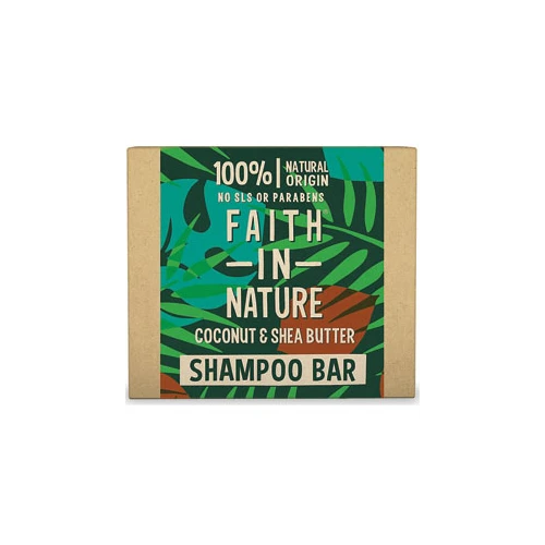 Faith in Nature Soaps and Bar Range Shampoo Bar Coconut And Shea Butter 85g