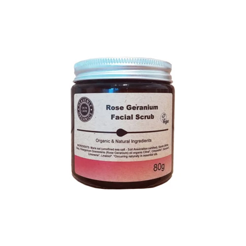 Heavenly Organics Skin Care Rose And Geranium Facial Scrub 80g