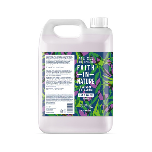 Faith in Nature Bulk Hand Wash Lavender And Geranium 5 ltr
