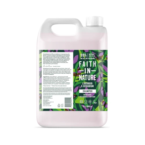 Faith in Nature Bulk Shampoo Lavender & Geranium 5 ltr