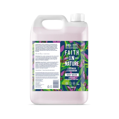 Faith in Nature Bulk Body Wash Lavender And Geranium 5 ltr