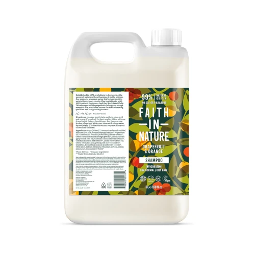 Faith in Nature Bulk Shampoo Grapefruit & Orange 5 ltr
