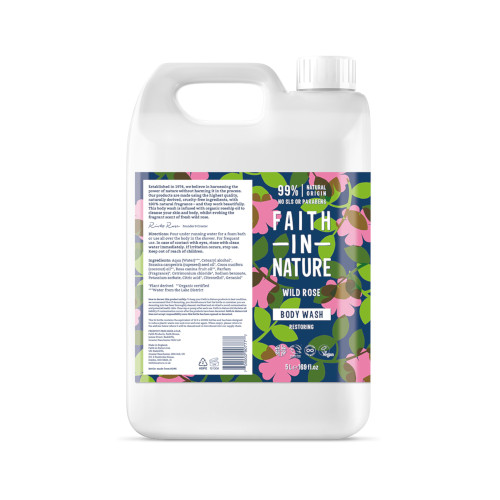 Faith in Nature Bulk Body Wash Wild Rose 5 ltr