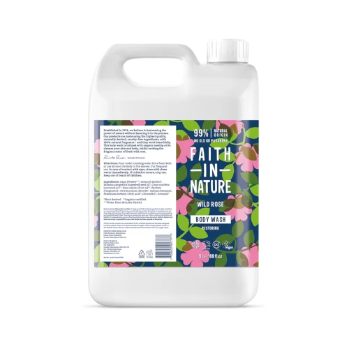 Faith in Nature Bulk Body Wash Wild Rose 5 ltr