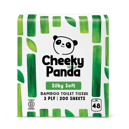 The Cheeky Panda Toilet Tissue - 200 Sheets - Bamboo 3ply - 100% FSC 48 x 1pcs
