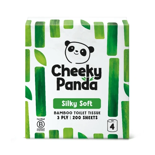 The Cheeky Panda Toilet Tissue - 200 Sheets - Bamboo 3ply - 100% FSC 4 x 6pcs