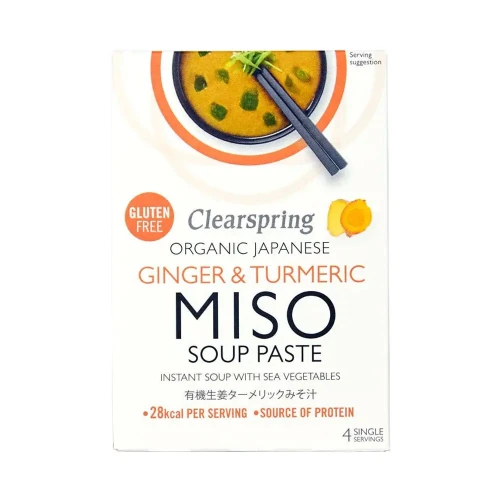 Clearspring Miso Soup Instant - Ginger & Turmeric with Sea Vegetable 8 *(4x15g)