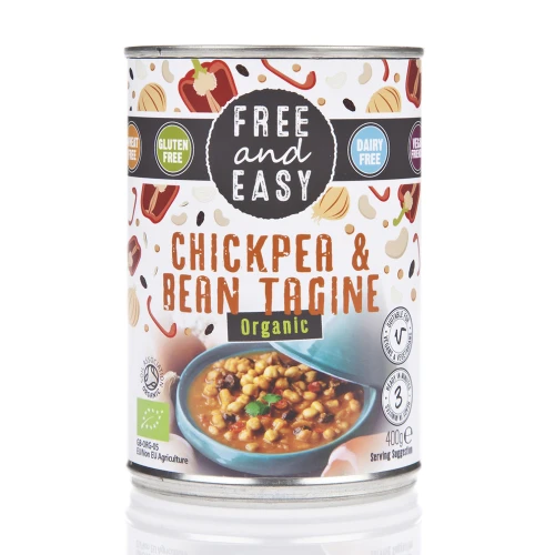 Free & Easy Tinned Ready Meal - Chick Pea & Bean Tagine 400g