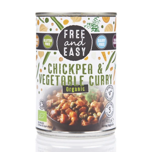 Free and Easy Tinned Ready Meal - Chick Pea & Vegetable Curry 400g