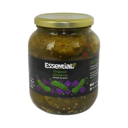 Essential Organic Gherkins - Sweet & Sour 680g