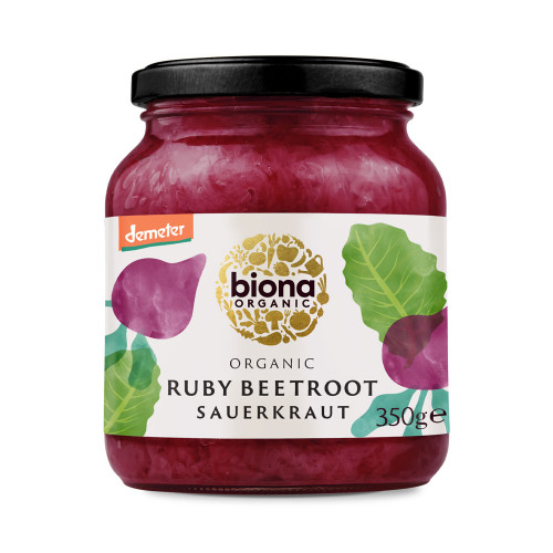 Biona Sauerkraut Ruby Beetroot - jarred 6 x 350g