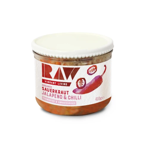 Raw Vibrant Living Jalapeno and Chilli Sauerkraut 410g