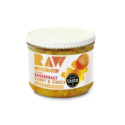 Raw Vibrant Living Curry and Ginger Sauerkraut 410g