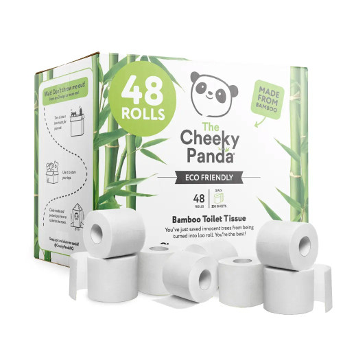 The Cheeky Panda Toilet Tissue - 200 Sheets - Bamboo 3ply - 100% FSC 48 x 1pcs