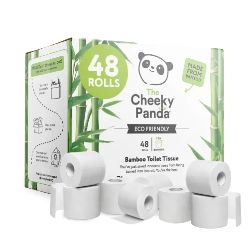 The Cheeky Panda Toilet Tissue - 200 Sheets - Bamboo 3ply - 100% FSC 48 x 1pcs