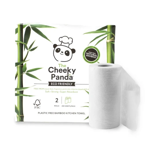 The Cheeky Panda Kitchen Towel - 200 Sheets - Bamboo 2ply - 100% FSC 5 x 2pcs