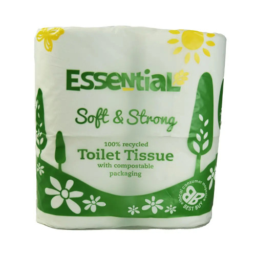 Essential Soft Toilet Tissue (Recycled) (Compostable film) 10 x 4