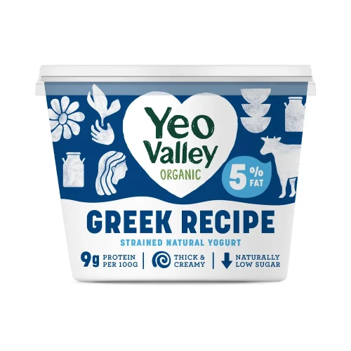 Yeo Valley Organic Greek Recipe Yogurt Natural 5% Fat 6 * 450g