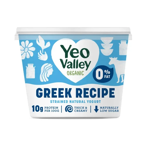 Yeo Valley Organic Greek Recipe Yogurt Natural 0% Fat 6 * 450g