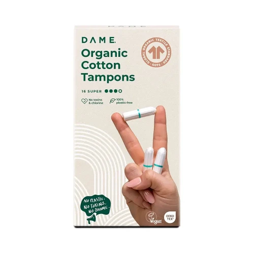 DAME Super Tampons 100% Organic Cotton