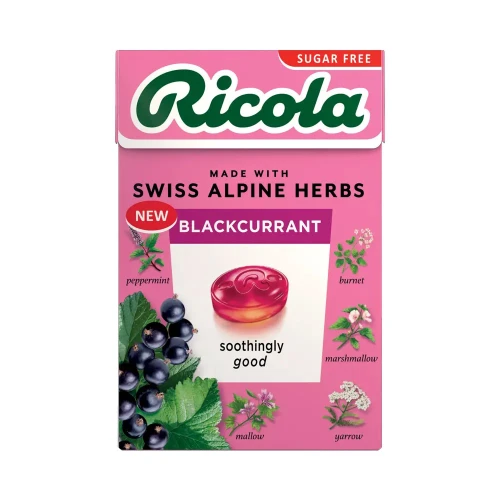 Ricola Blackcurrant Sugar Free Box 20 * 45g