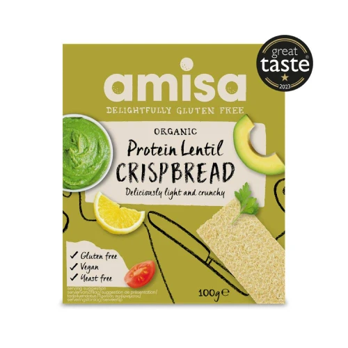 Amisa Organic Protein Lentil Crispbread 100g