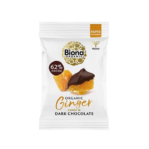 Biona Organic Ginger Coated in Dark Chocolate 30g