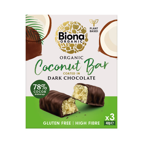 Biona Organic Dark Chocolate Coconut Bar Multipack &acirc; 40g