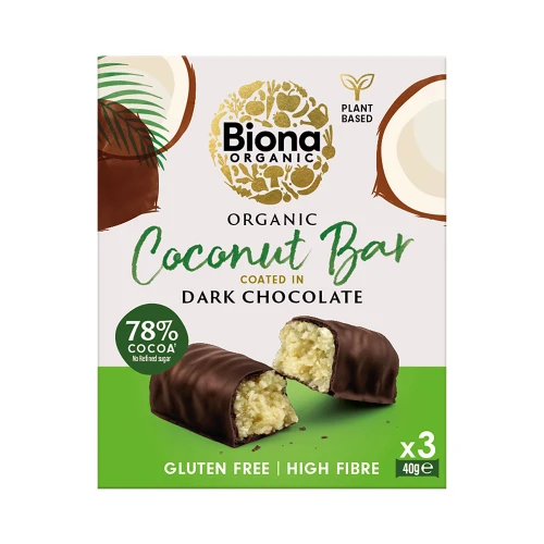 Biona Organic Dark Chocolate Coconut Bar Multipack &acirc; 40g