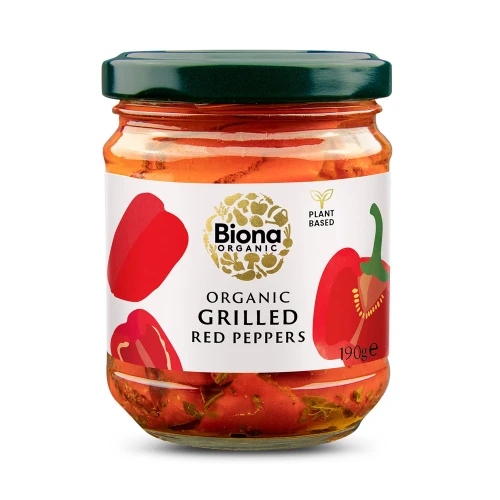 Biona Organic Grilled Red Peppers 190g