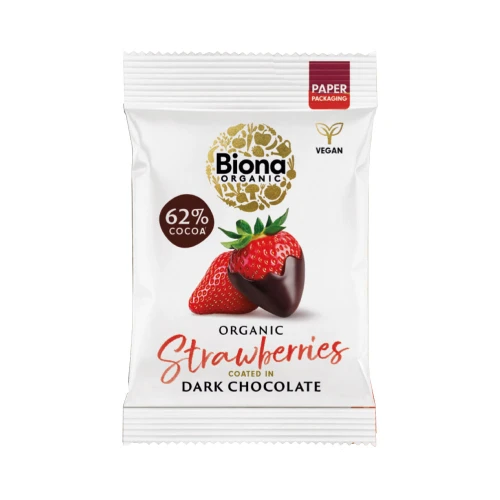 Biona Organic Strawberries Coated in Dark Chocolate 45g