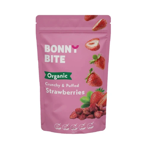Bonny Bite Organic Crunchy & Puffed Strawberries 18g