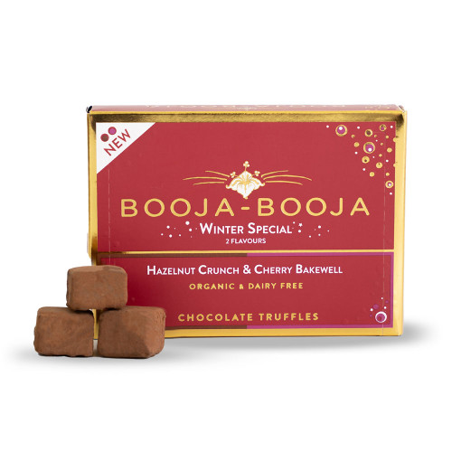 Booja-Booja Winter Special - Hazelnut Crunch & Cherry Bakewell Organic & Dairy Free Chocolate Truffles 92g