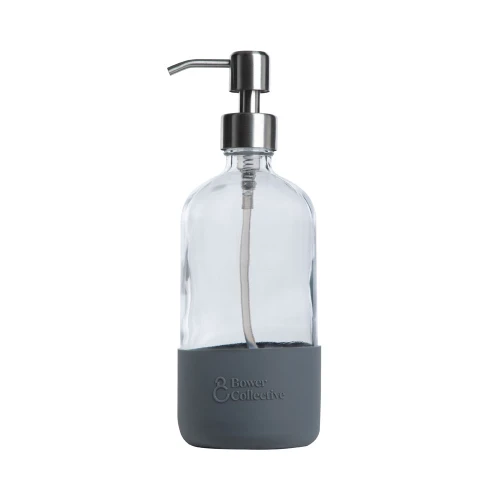 Bower Collective Reuseable Glass Dispenser with Granite Sleeve