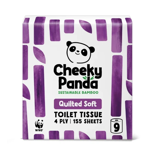 Cheeky Panda Sustainable Bamboo Quilted Soft Toilet Tissue 9 Rolls