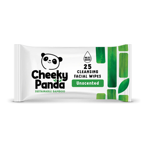The Cheeky Panda Sustainable Bamboo Unscented Cleansing Wipes x 25