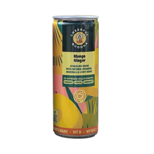 Cheerful Buddha Mango Ginger Sparkling Lion's Mane Drink 250ml