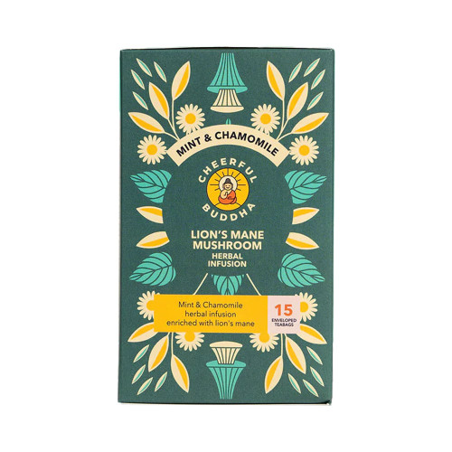 Cheerful Buddha Mint & Chamomile Lion's Mane Mushroom Herbal Infusion 15 Teabags