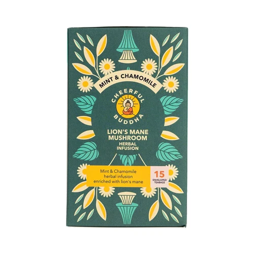 Cheerful Buddha Mint & Chamomile Lion's Mane Mushroom Herbal Infusion 15 Teabags