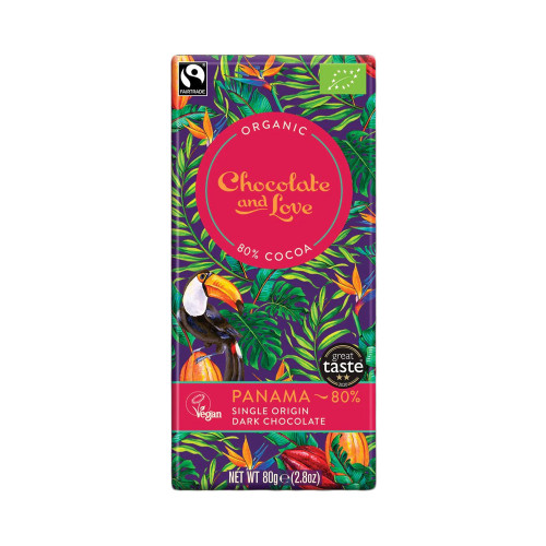 Chocolate and Love Panama 80% Single Origin Dark Chocolate Bar 80g