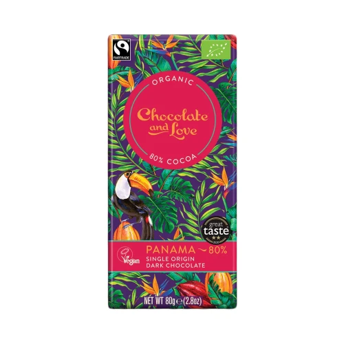 Chocolate and Love Panama 80% Single Origin Dark Chocolate Bar 80g